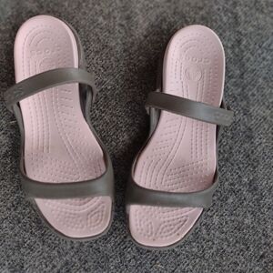 CROCS Women's Sandals in Gray and Pink